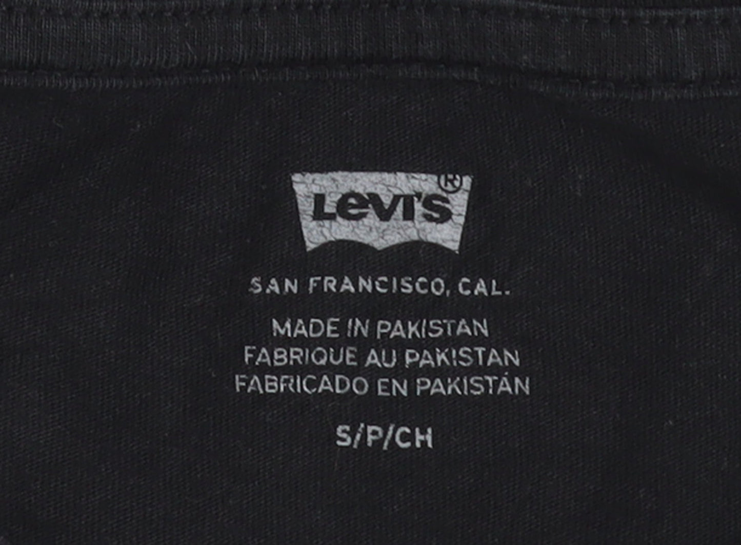 Levi's Women's Black Embroidered Logo Cotton T-Shirt Size S