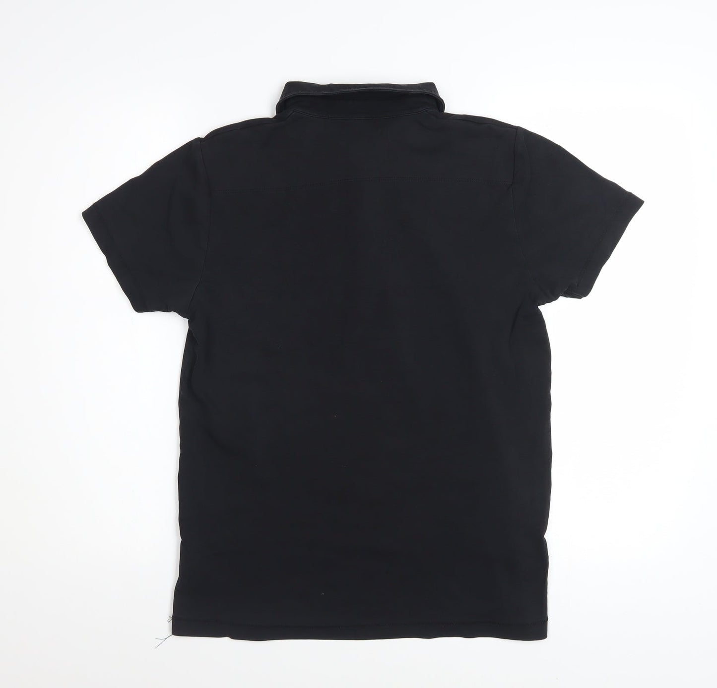 French Connection Men's Black Cotton Short Sleeve Polo M