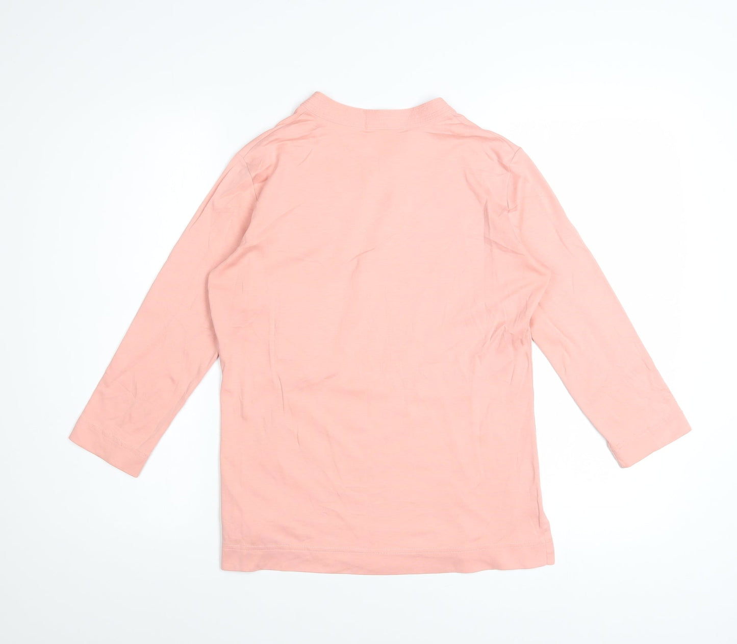 Peruvian Connection Women Pink Tunic Blouse 3/4 Sleeve 100% Cotton S