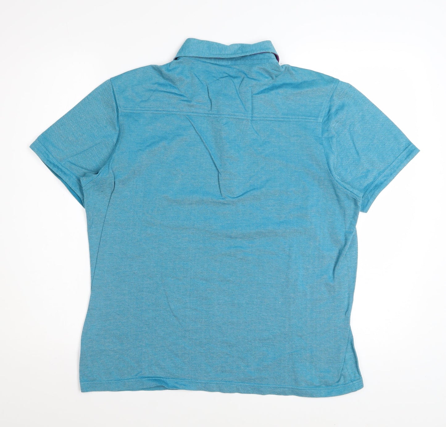 Jeff Banks Men's Blue Cotton Short Sleeve Polo Shirt Size L