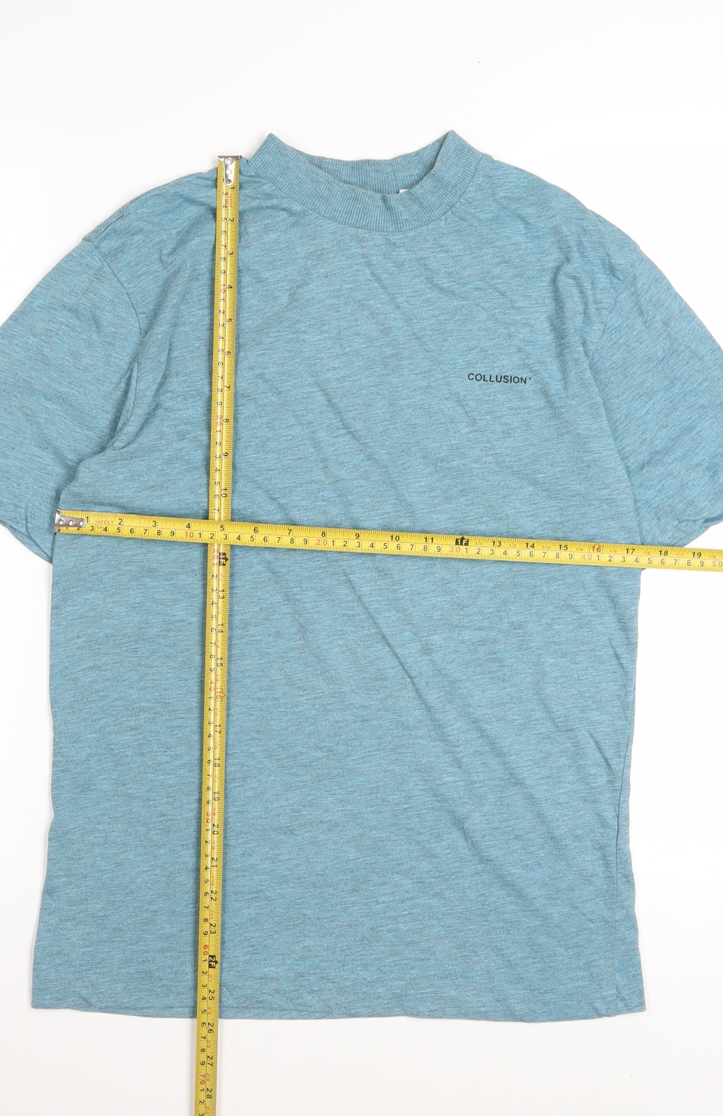 Collusion Women's Blue Basic Short Sleeve T-Shirt Size 2XS