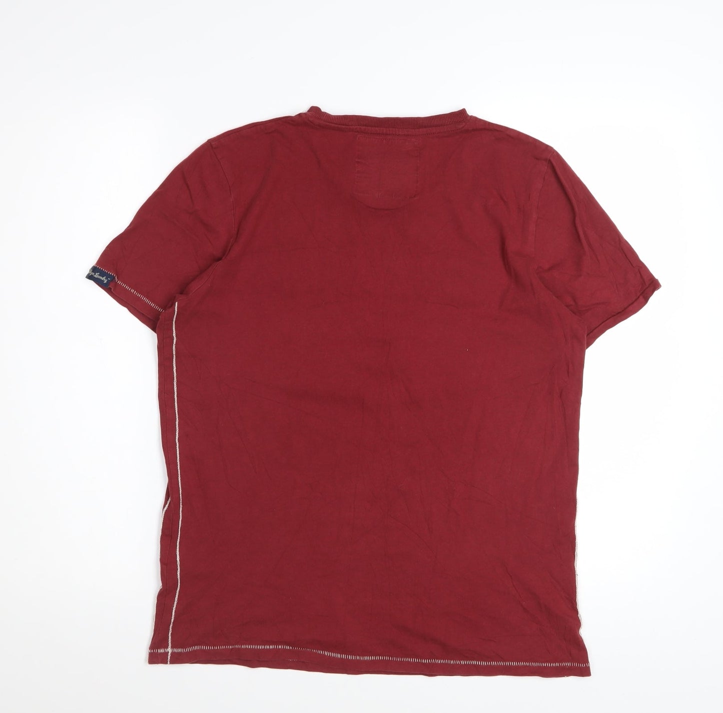 Tokyo Laundry Men's Red Graphic Regular Fit Cotton T-Shirt Size M