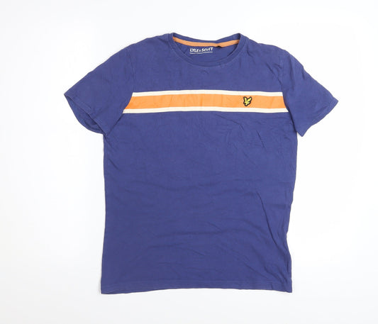 Lyle & Scott Boys Blue 14-15 Years Cotton Crew Neck Logo T-Shirt