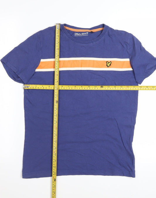 Lyle & Scott Boys Blue 14-15 Years Cotton Crew Neck Logo T-Shirt