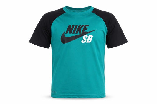 Nike Boys Green Black Dri-FIT SB T-Shirt 12-13 Years Activewear Top