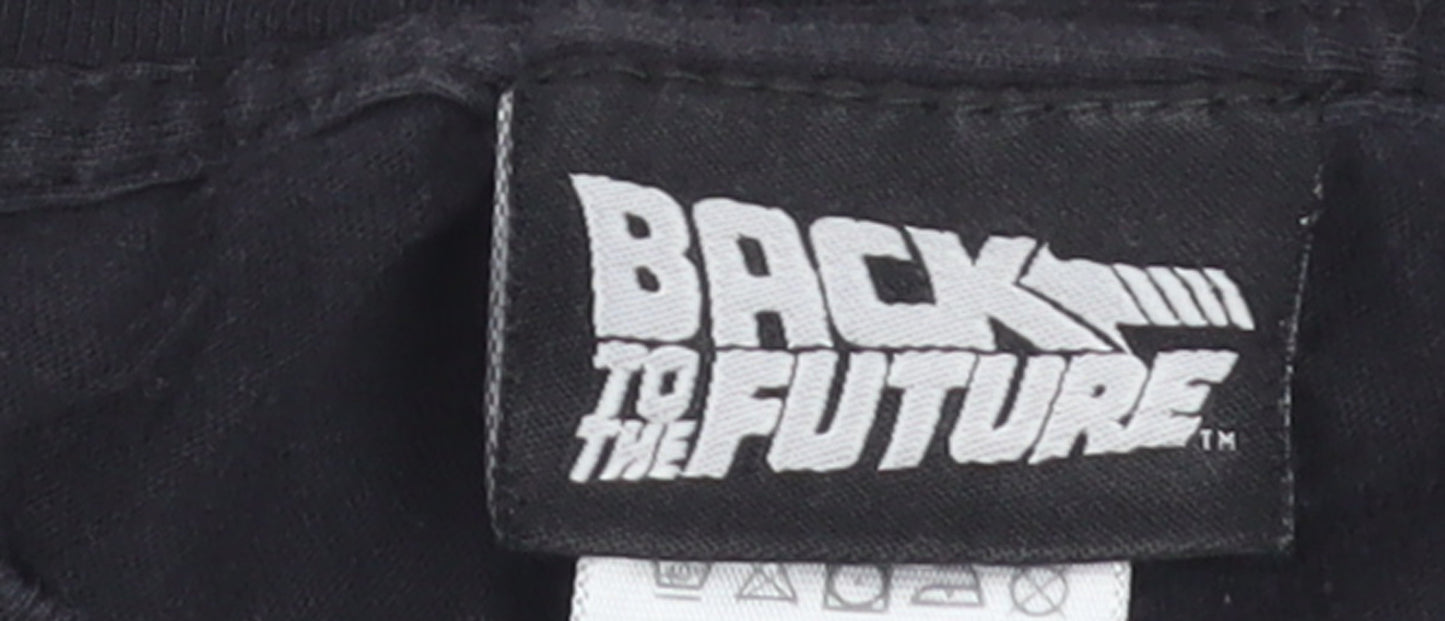 Back to the Future Women's Black Graphic T-Shirt Size S