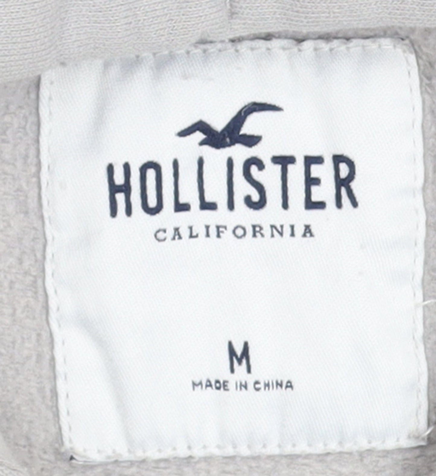 Hollister Men’s Grey Pullover Hoodie M Ombre Logo Sweatshirt