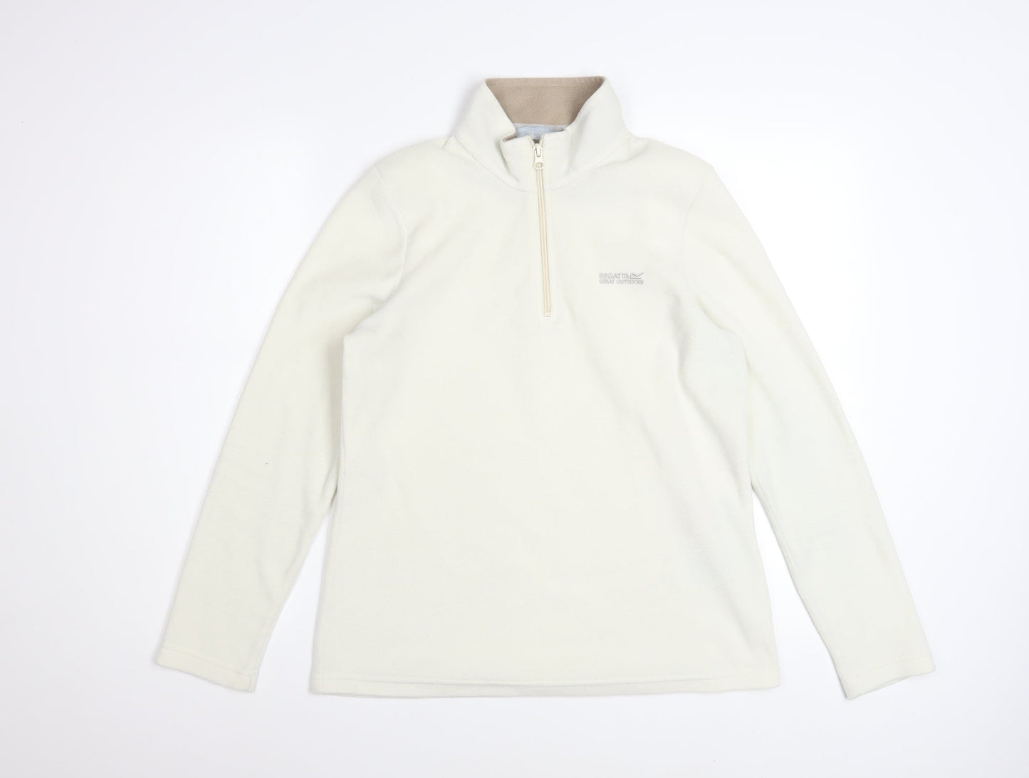 Regatta Women Ivory 1/4 Zip Fleece Pullover UK 12 Outdoor Sweatshirt