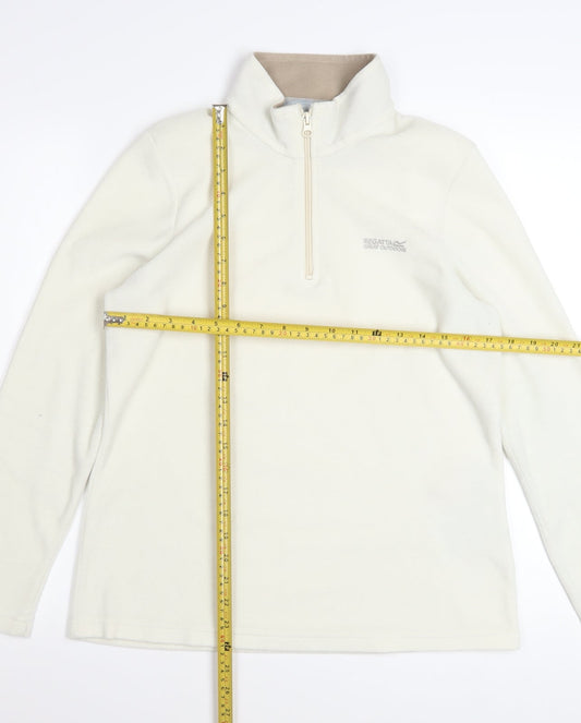 Regatta Women Ivory 1/4 Zip Fleece Pullover UK 12 Outdoor Sweatshirt