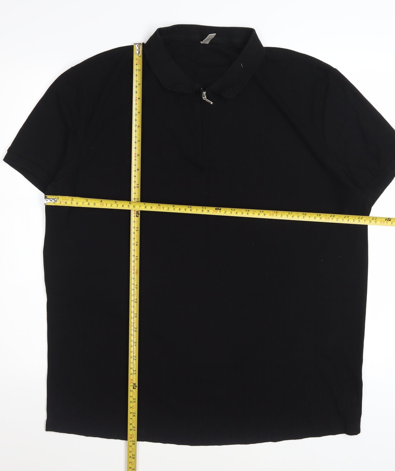 Sailwind Men's Black Short Sleeve Zip Polo Shirt Size L