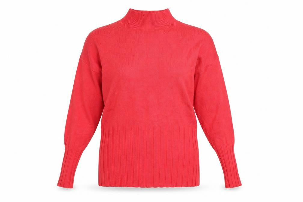 Marks & Spencer Women Red Mock Neck Long Sleeve Pullover Jumper Size 12