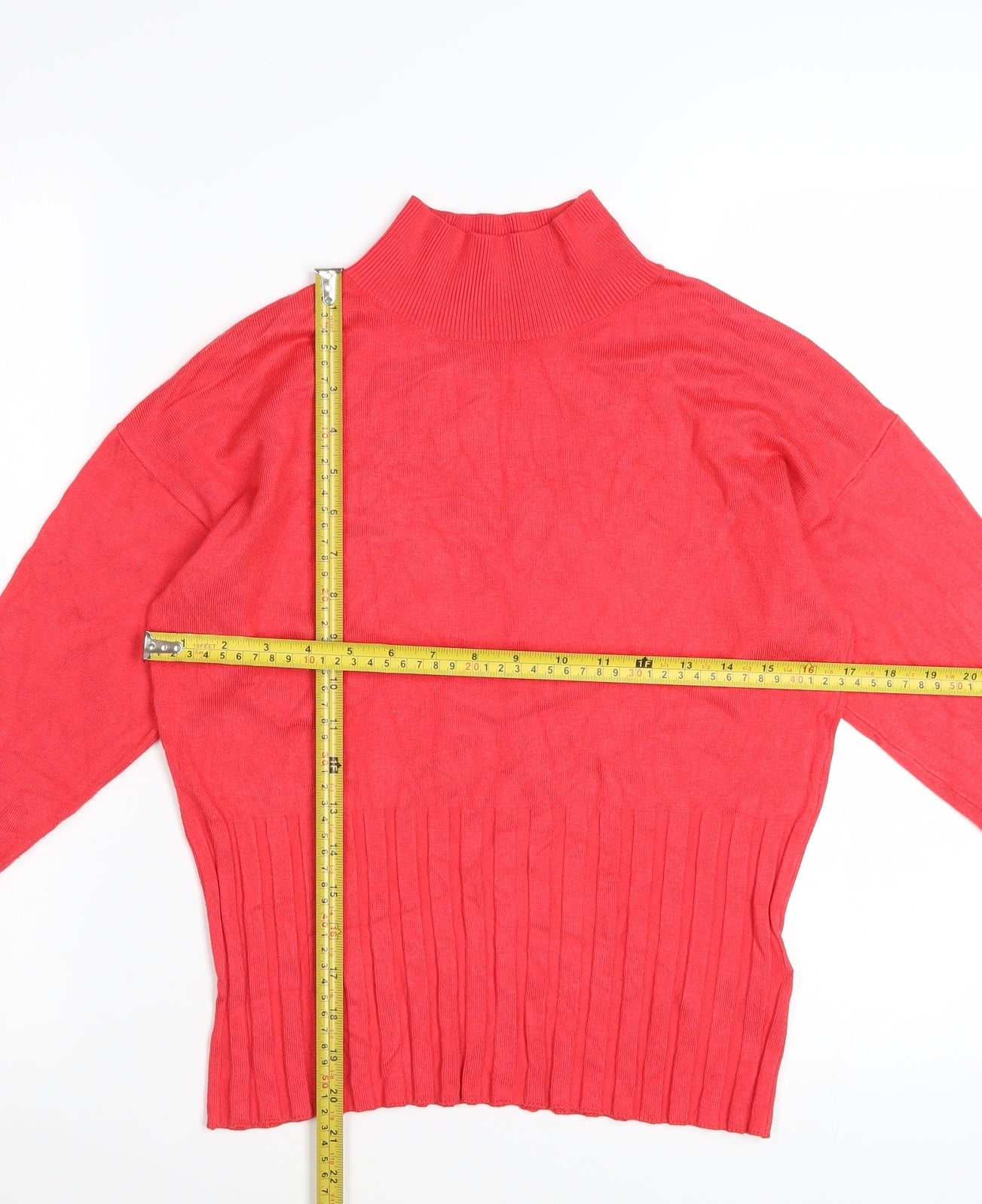 Marks and Spencer Women Red Mock Neck Long Sleeve Pullover Jumper Size 12
