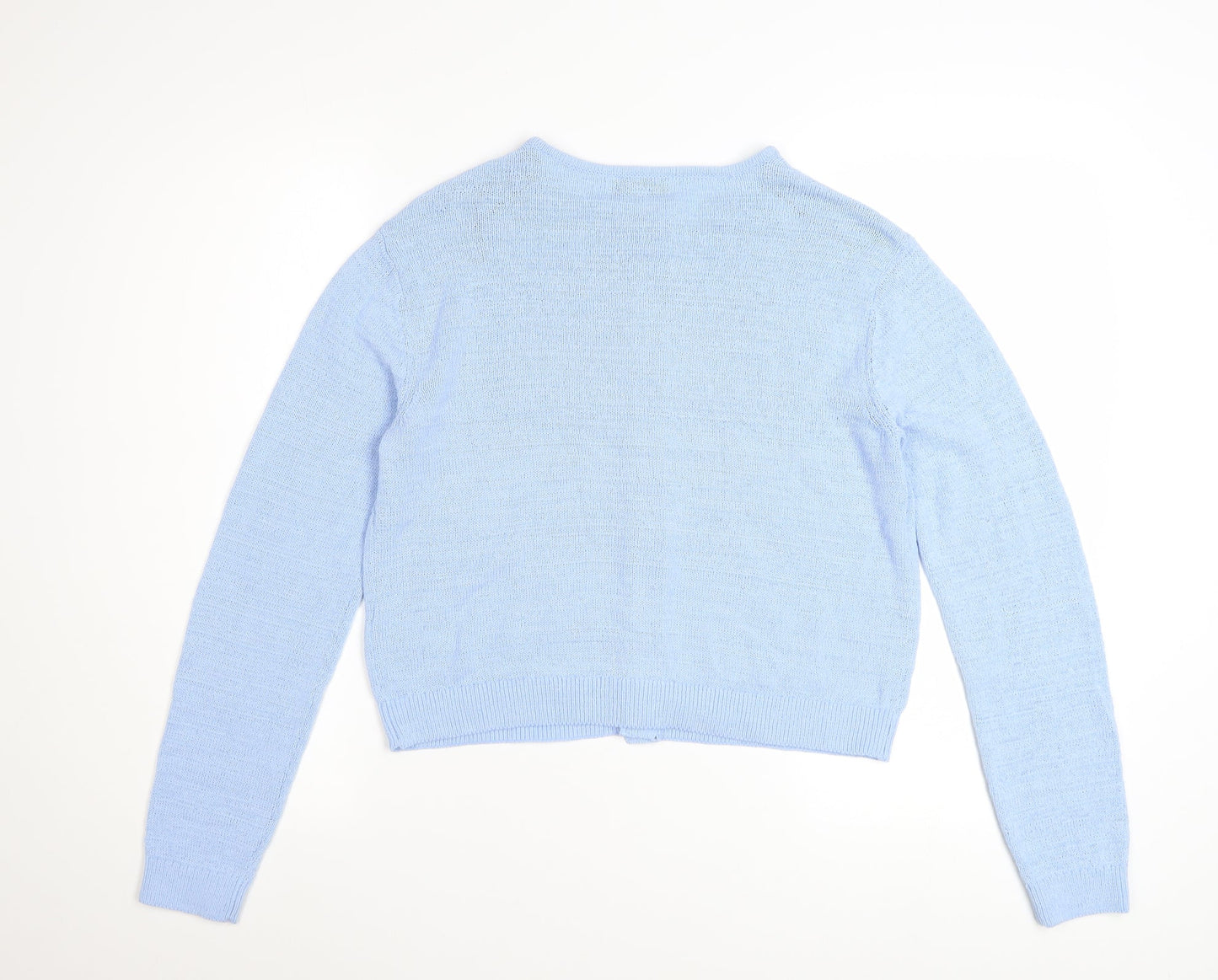 Marks and Spencer Women Blue Knit Cardigan Small Long Sleeve