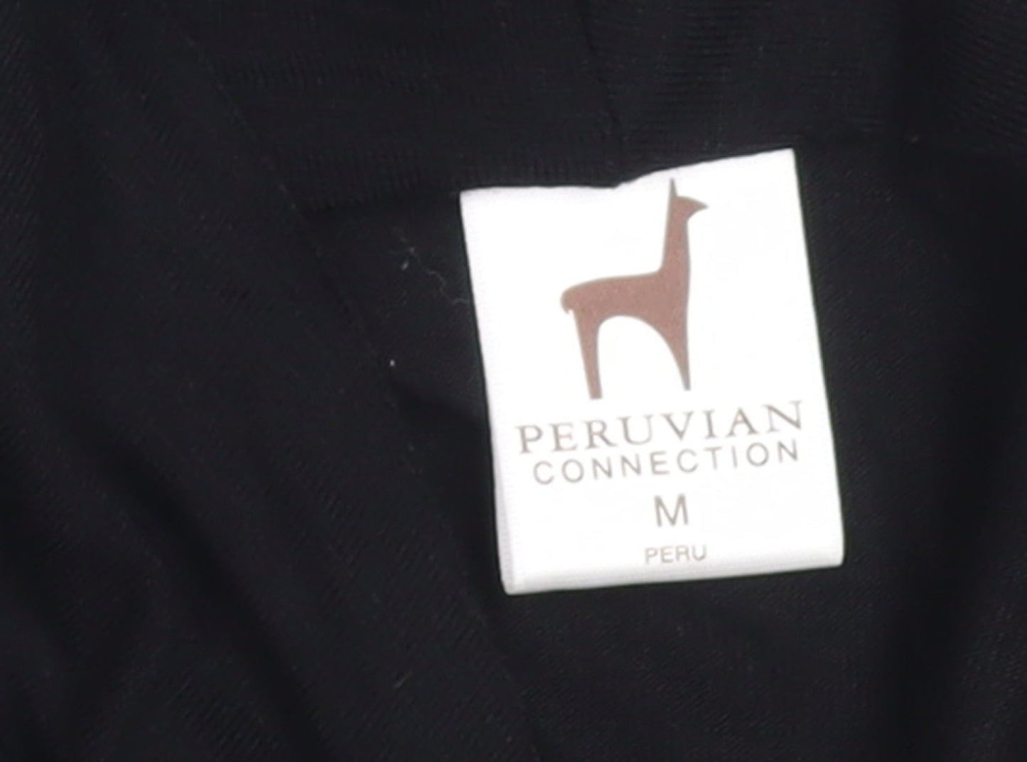 Peruvian Connection Women’s Black Wrap Jersey Blouse Size M