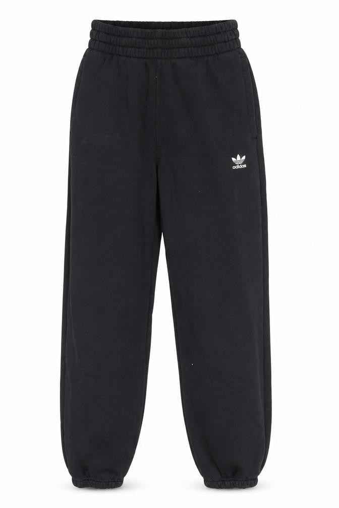 Front view of Adidas women’s black jogger trousers, size UK 4, cotton blend