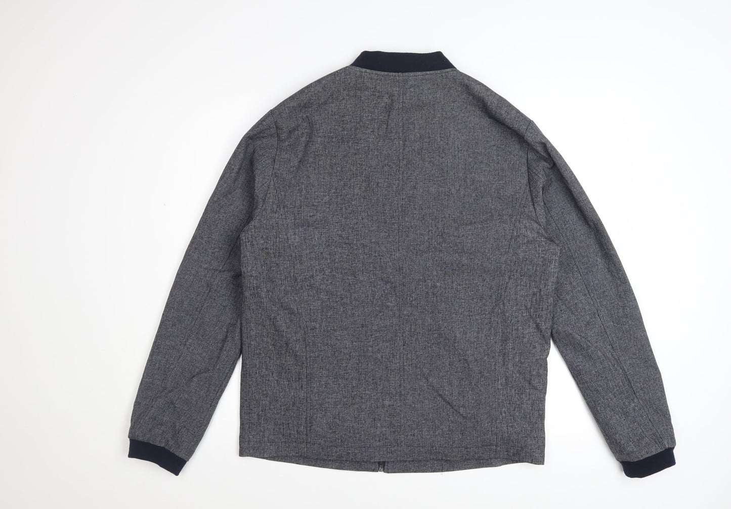 Remus Uomo Men’s Grey Bomber Jacket M Full Zip Stretch Casual