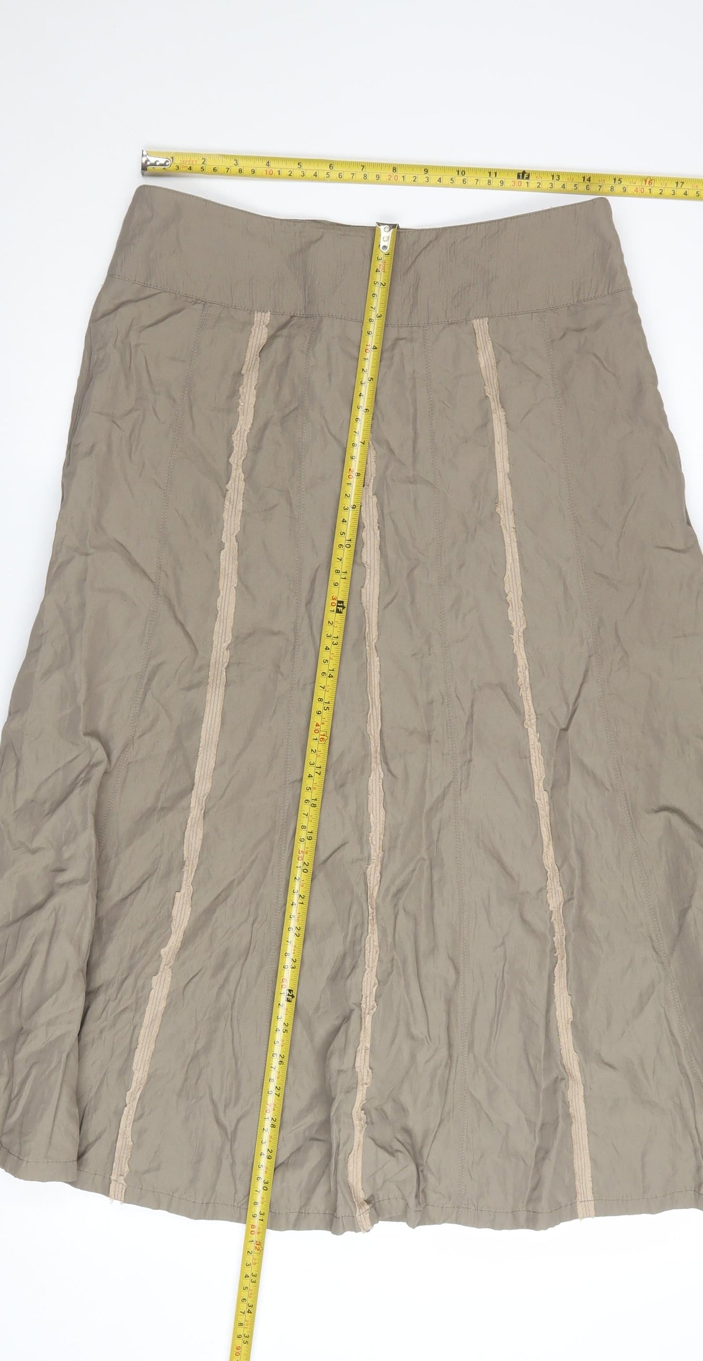 Marie Lund Women’s Beige A-Line Skirt Size 12 Polyamide Cotton Blend