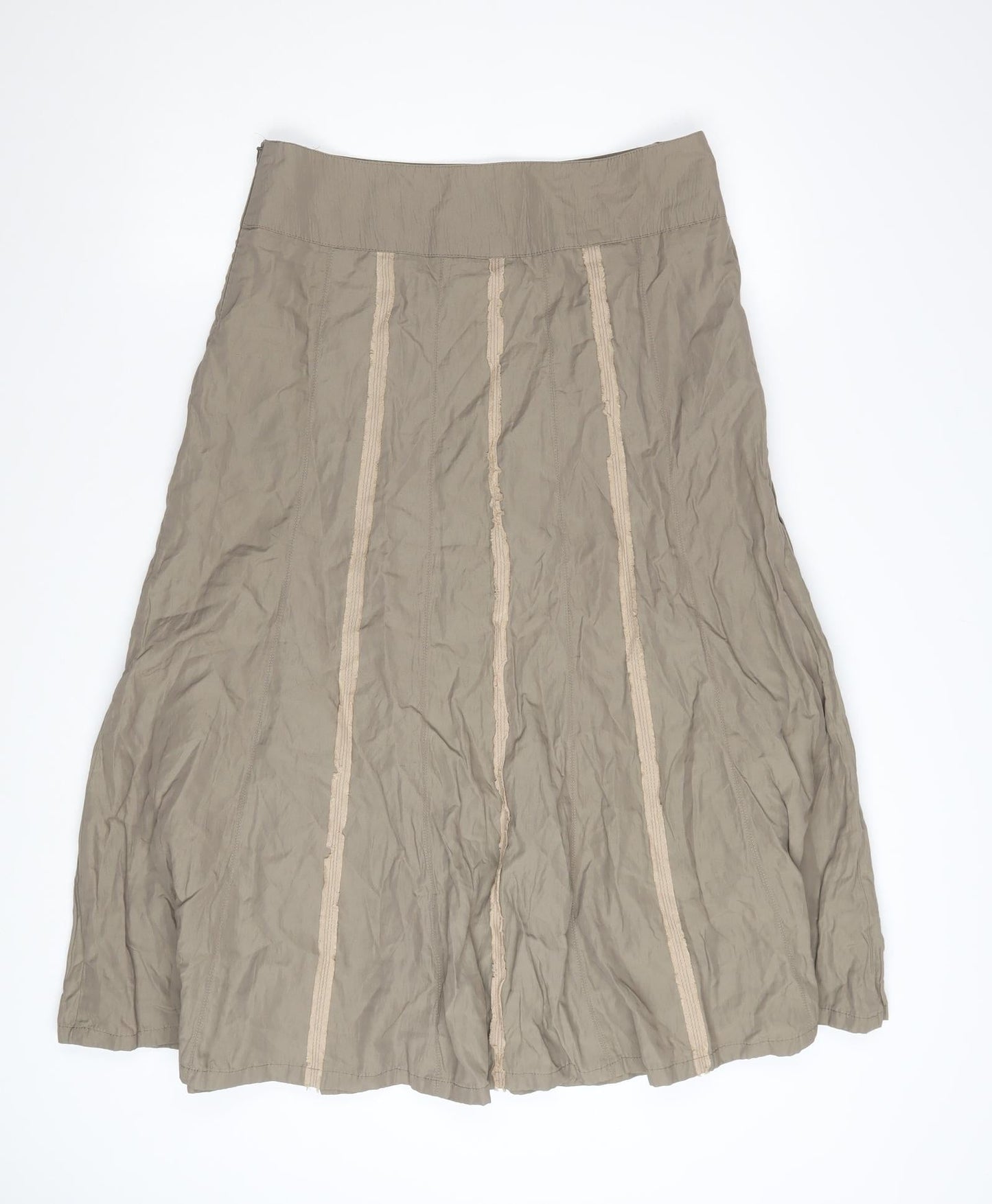 Marie Lund Women’s Beige A-Line Skirt Size 12 Polyamide Cotton Blend