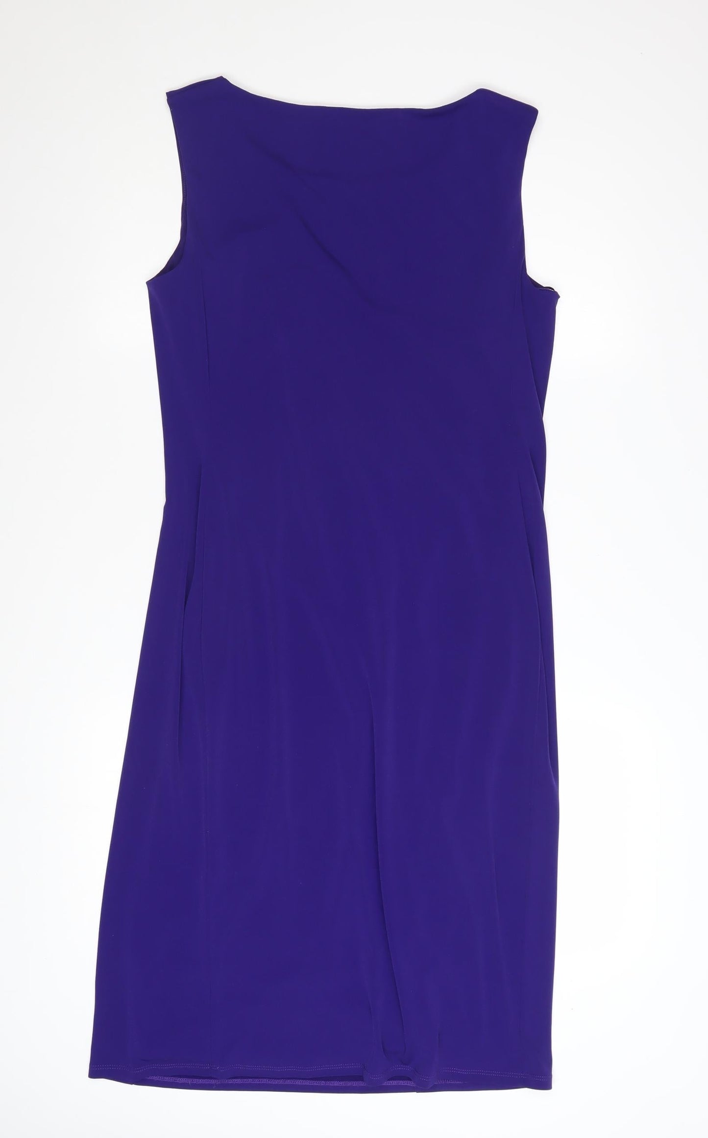 Precis Women Purple Size 14 Sleeveless Sheath Knee Length Dress