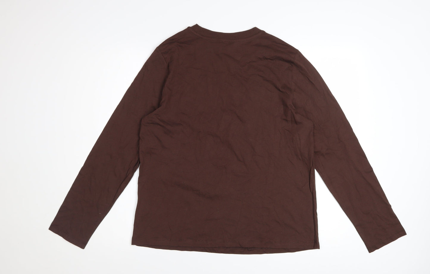 Marks and Spencer Women’s Brown Long Sleeve Cotton T-Shirt Size 12