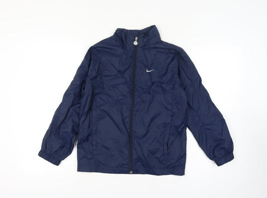Nike Boys Blue 10-12 Years Windbreaker Jacket Lightweight Zip Sports Top