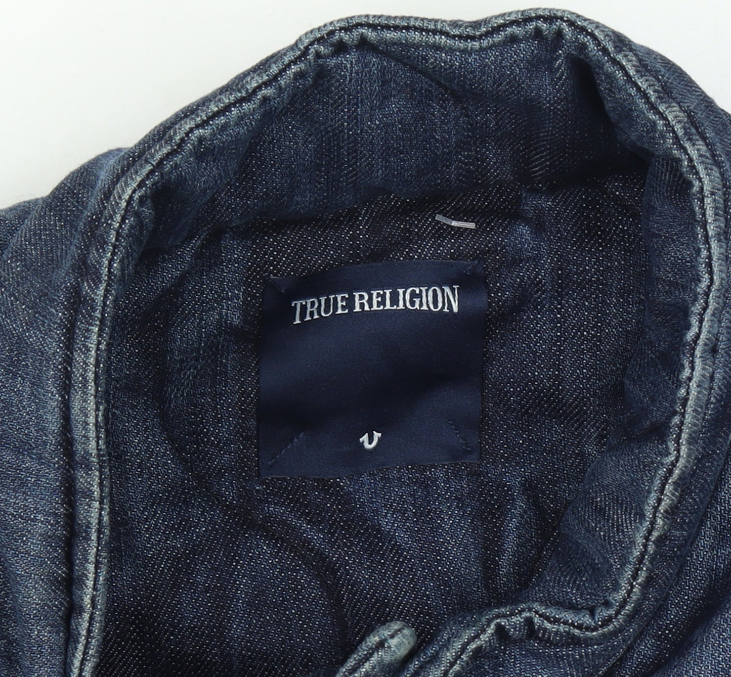 True Religion Reversible Men's Blue Quilted Denim Waistcoat Size XL Casual