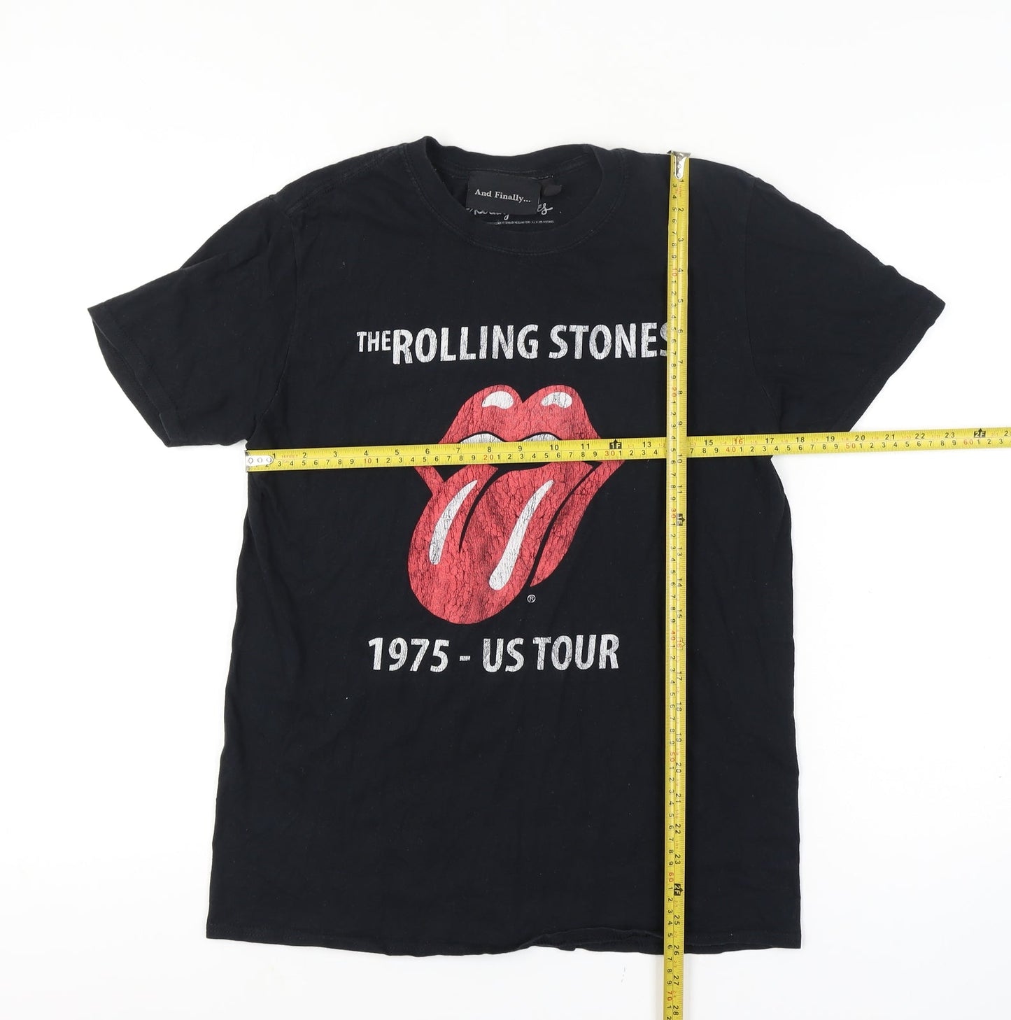 And Finally Men’s Black The Rolling Stones 1975 US Tour Graphic T-Shirt Size S