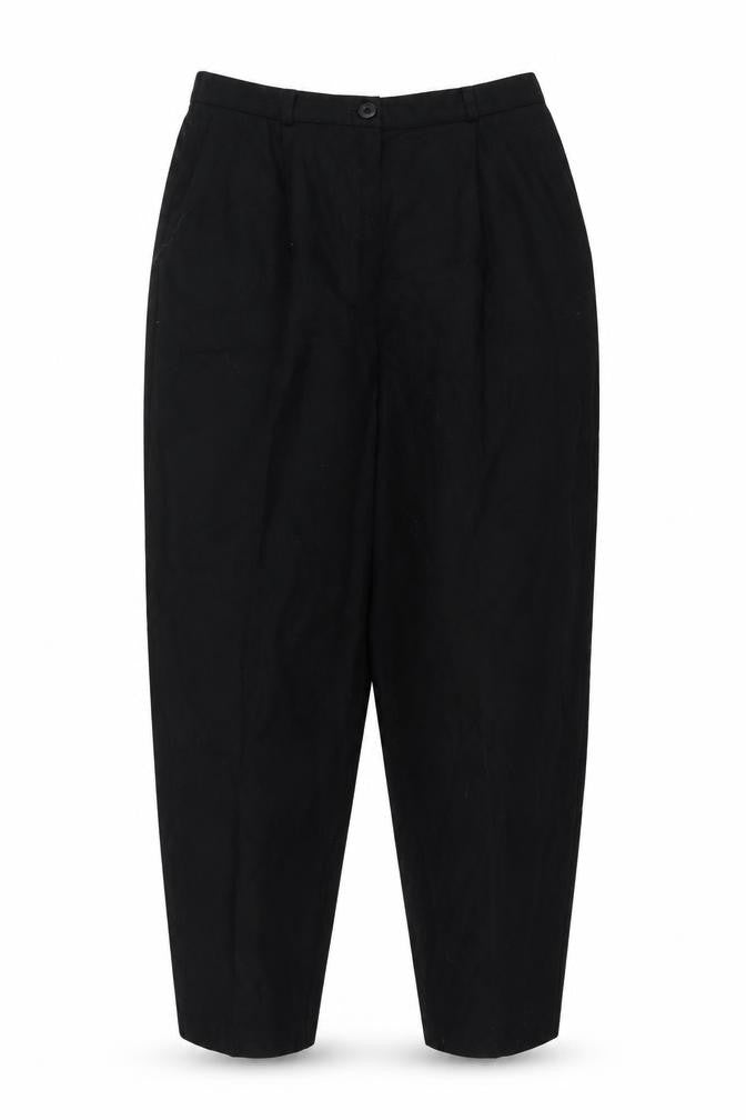 Norton McNaughton Women’s Black Wool Pleated Classic Trousers 32in