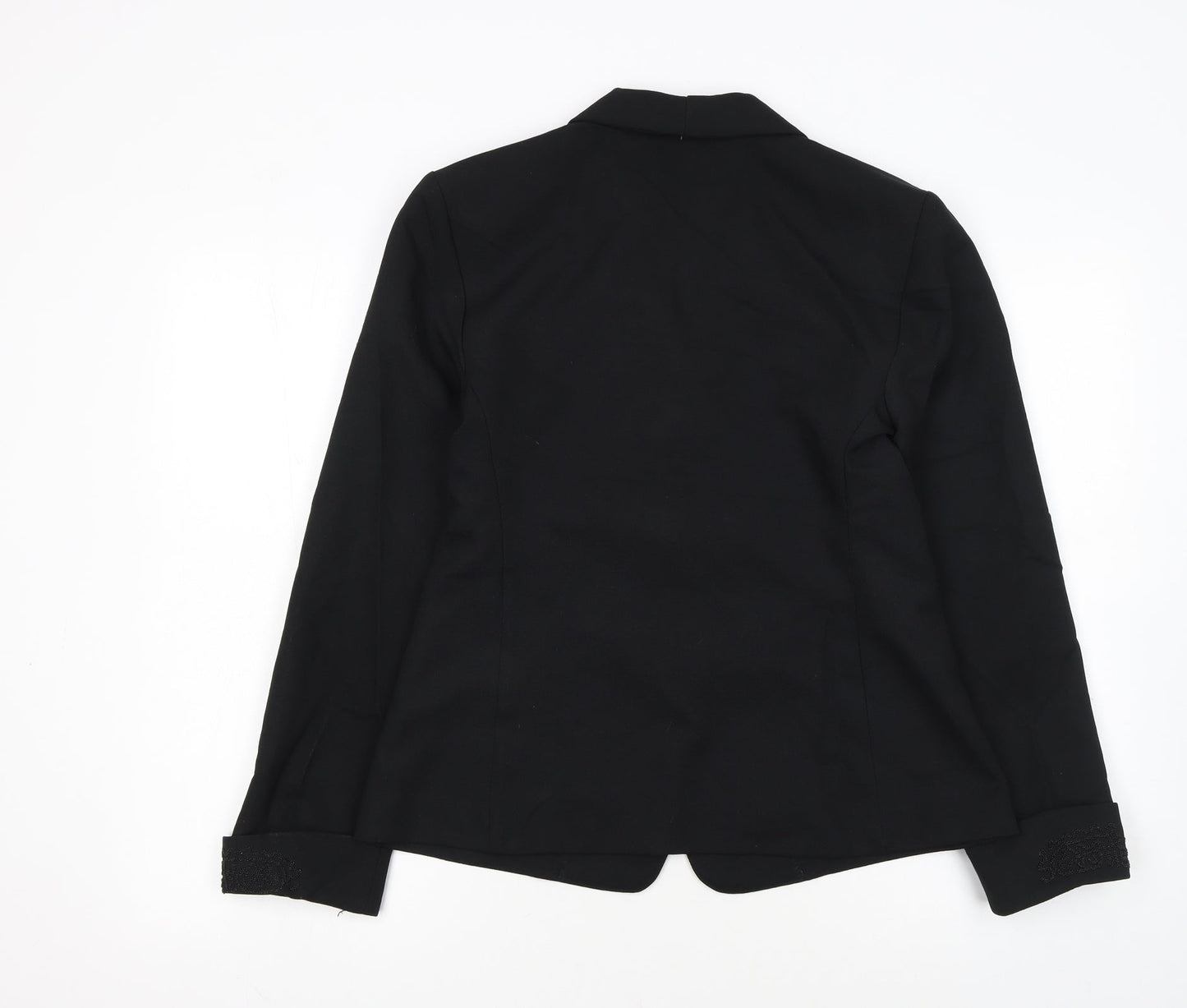 Requirements Women Black Size 12 Shawl Lapel Beaded Blazer
