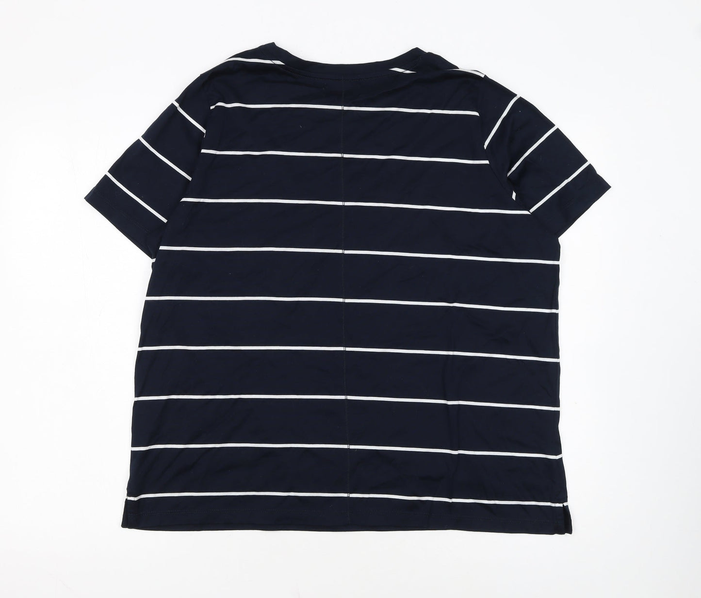 Marks and Spencer Women’s Blue Striped Cotton T-Shirt Size 18