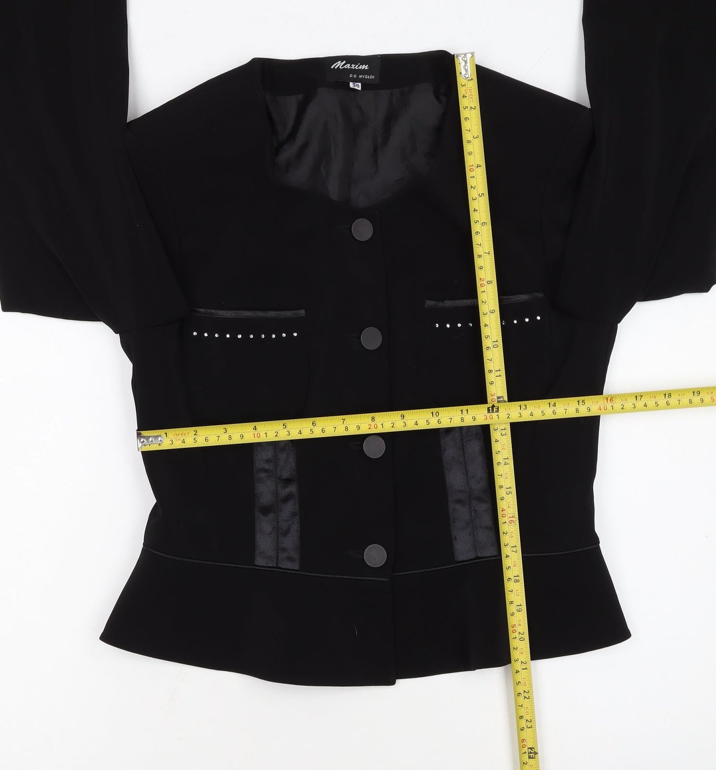 Maxim Women’s Black Tailored Single-Breasted Blazer Size 10
