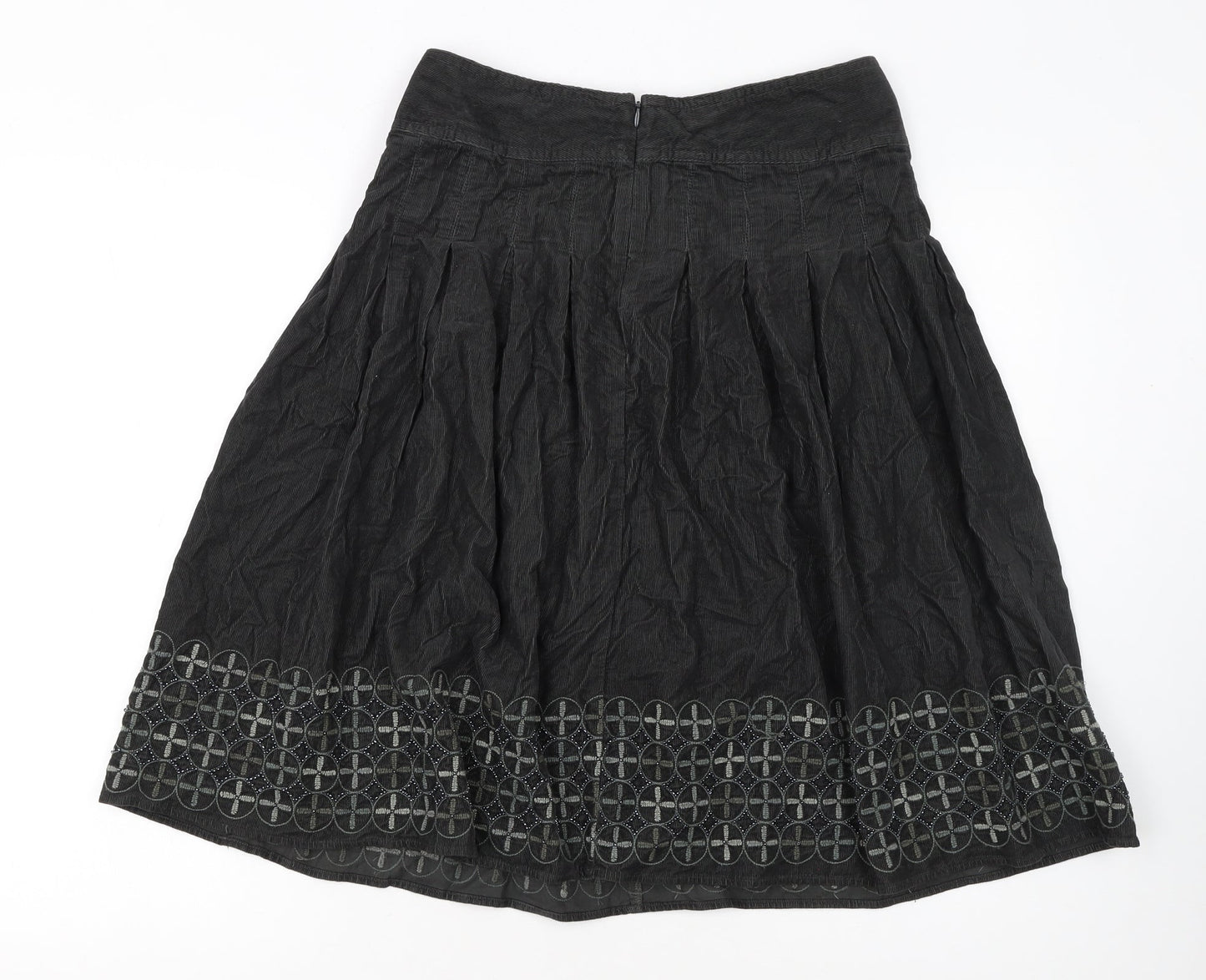 Marks and Spencer Women’s Black Cotton A-Line Knee Length Skirt Size 8