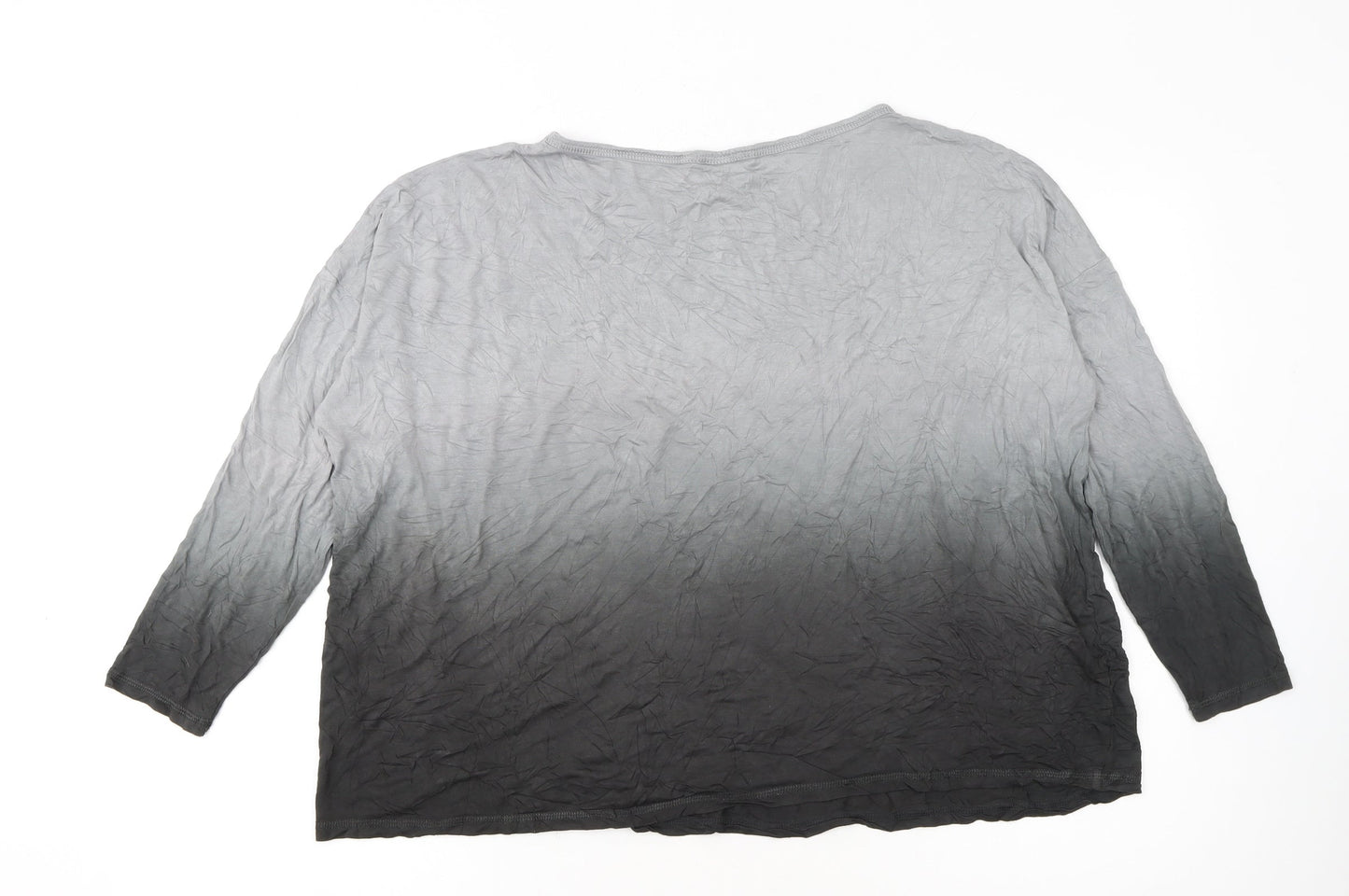 Mint Velvet Women’s Grey Ombre Long Sleeve Basic T-Shirt Size 14