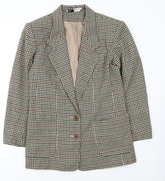 Modern Essentials Women's Multicoloured Houndstooth Wool Blazer Size 12