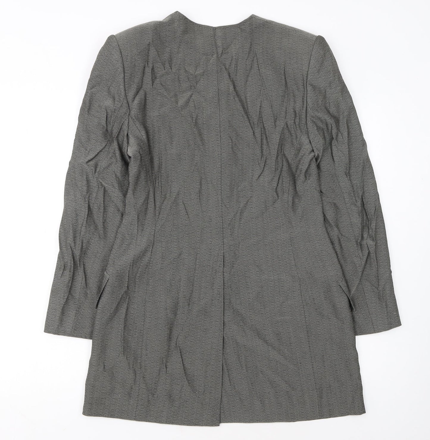Jaeger Women's Grey Wool Blend Blazer UK 10 Classic Mid-Length