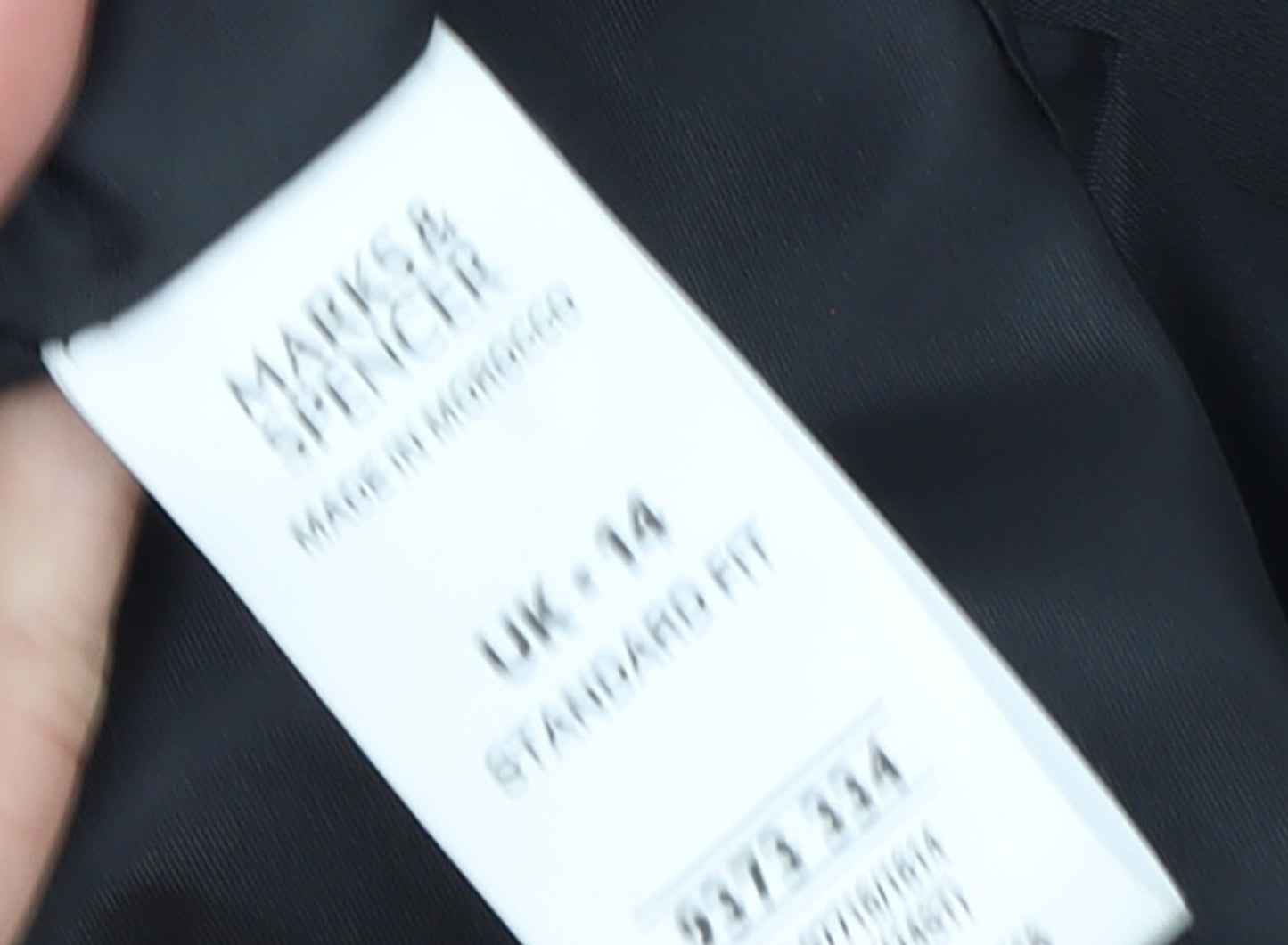 Marks and Spencer Black Tailored Blazer Women UK 14 Single Breasted Workwear Jacket