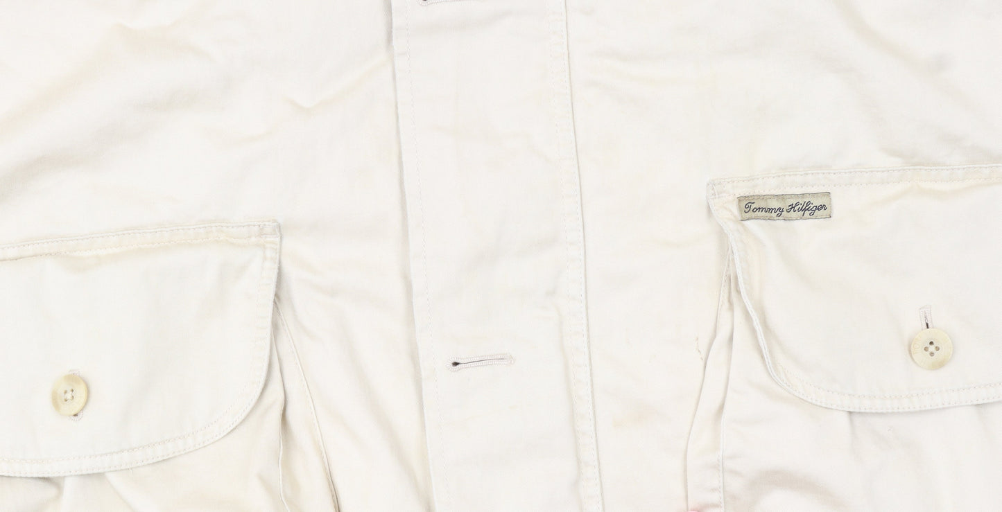 Tommy Hilfiger Men’s Beige 2XL Cotton Twill Button Jacket