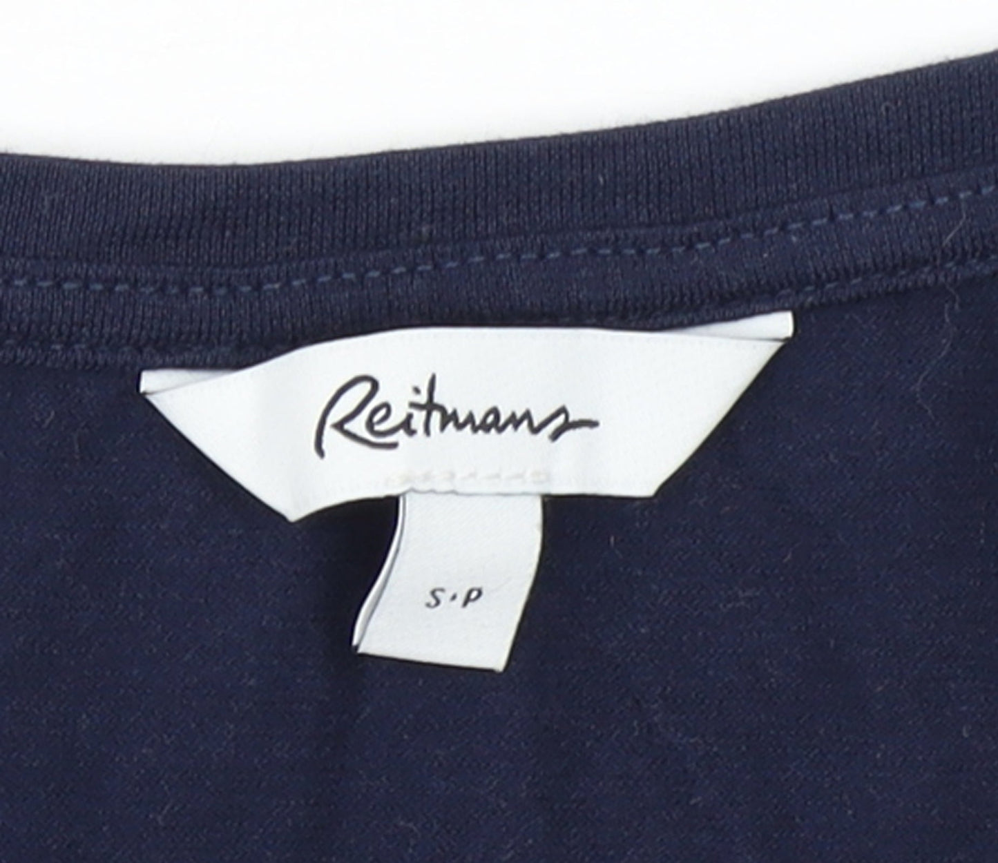 Reitmans Women’s Blue Long Sleeve Cotton Winter Print T-Shirt Size S