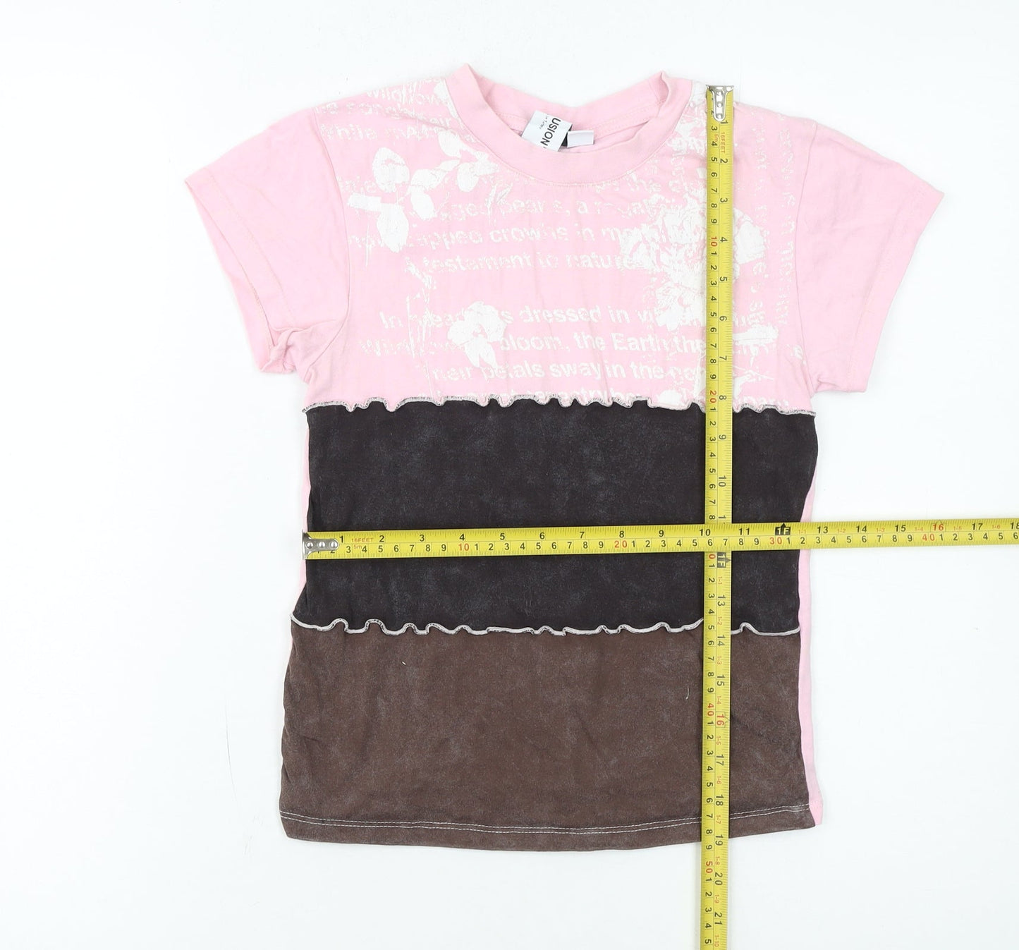 ASOS Design Women's Pink Colourblock Ringer T-Shirt Size 8
