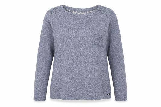 Superdry Womens Blue Lace Shoulder Long Sleeve Jersey T-Shirt XL