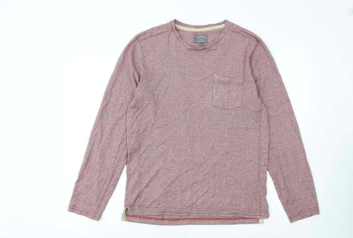 FatFace Men’s Red Long Sleeve Crew Neck Cotton T-Shirt Size S