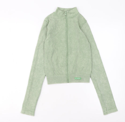 PrettyLittleThing Women’s Green Track Jacket Size S Full Zip Activewear