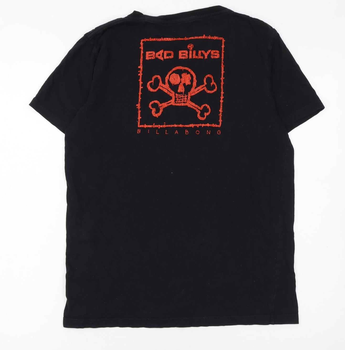 Billabong Boys Black Graphic Skull T-Shirt 16 Years 100% Cotton