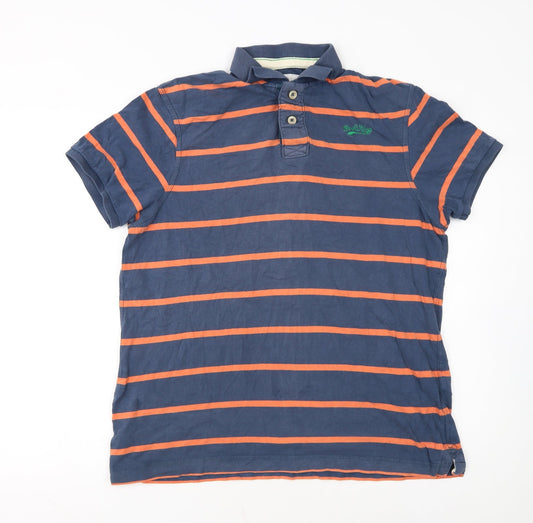 Drift King Men’s Blue Striped Cotton Polo Shirt L Casual