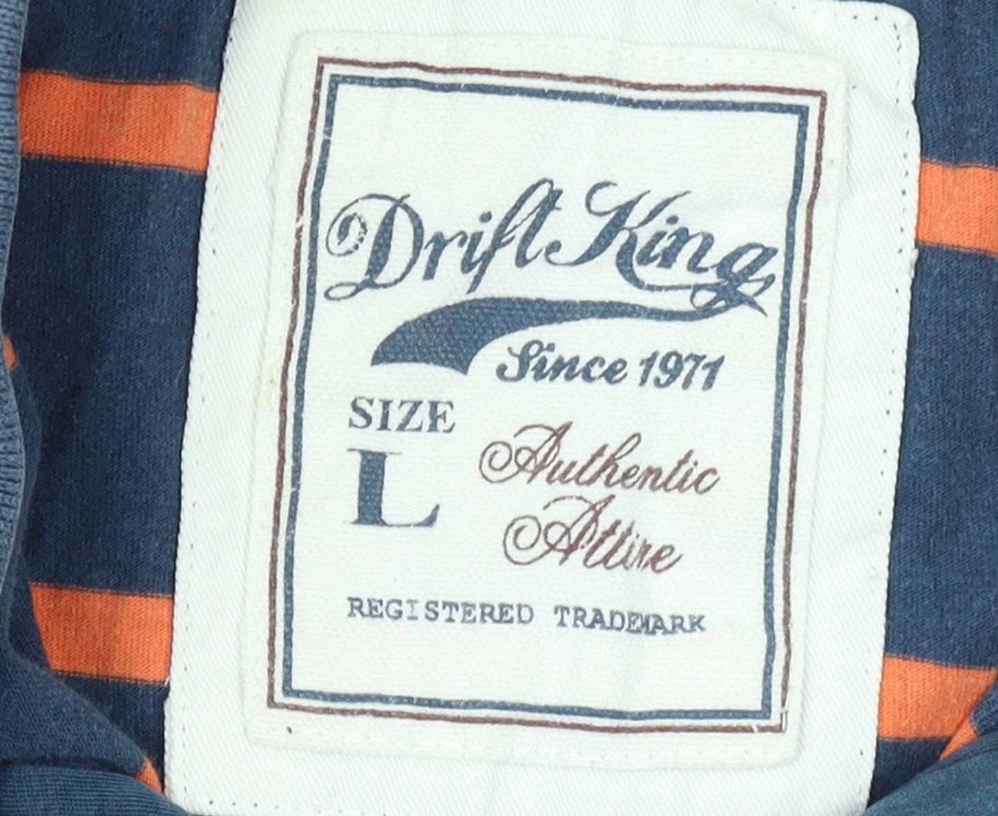 Drift King Men’s Blue Striped Cotton Polo Shirt L Casual