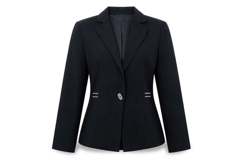 Planet Women's Black Pinstripe Blazer UK 8 Single-Breasted Jacket