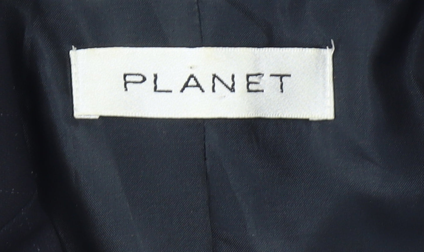 Planet Women's Black Pinstripe Blazer UK 8 Single-Breasted Jacket