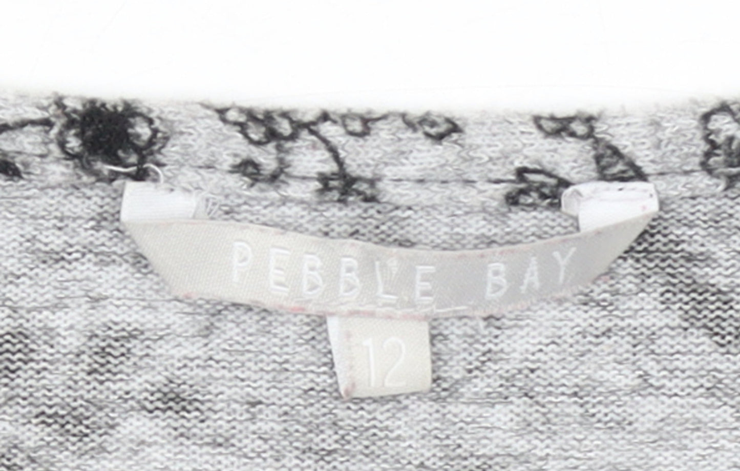 Pebble Bay Women Grey Floral Knit Shift Dress Size 12