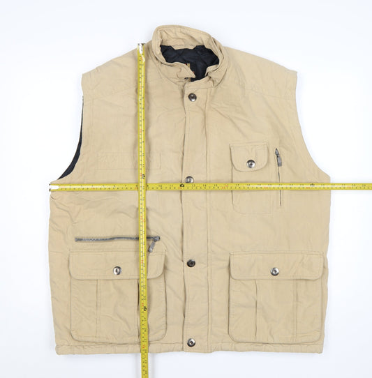 Frank Eden Men’s Beige Cotton Bodywarmer Waistcoat Size 46 Mid-Length