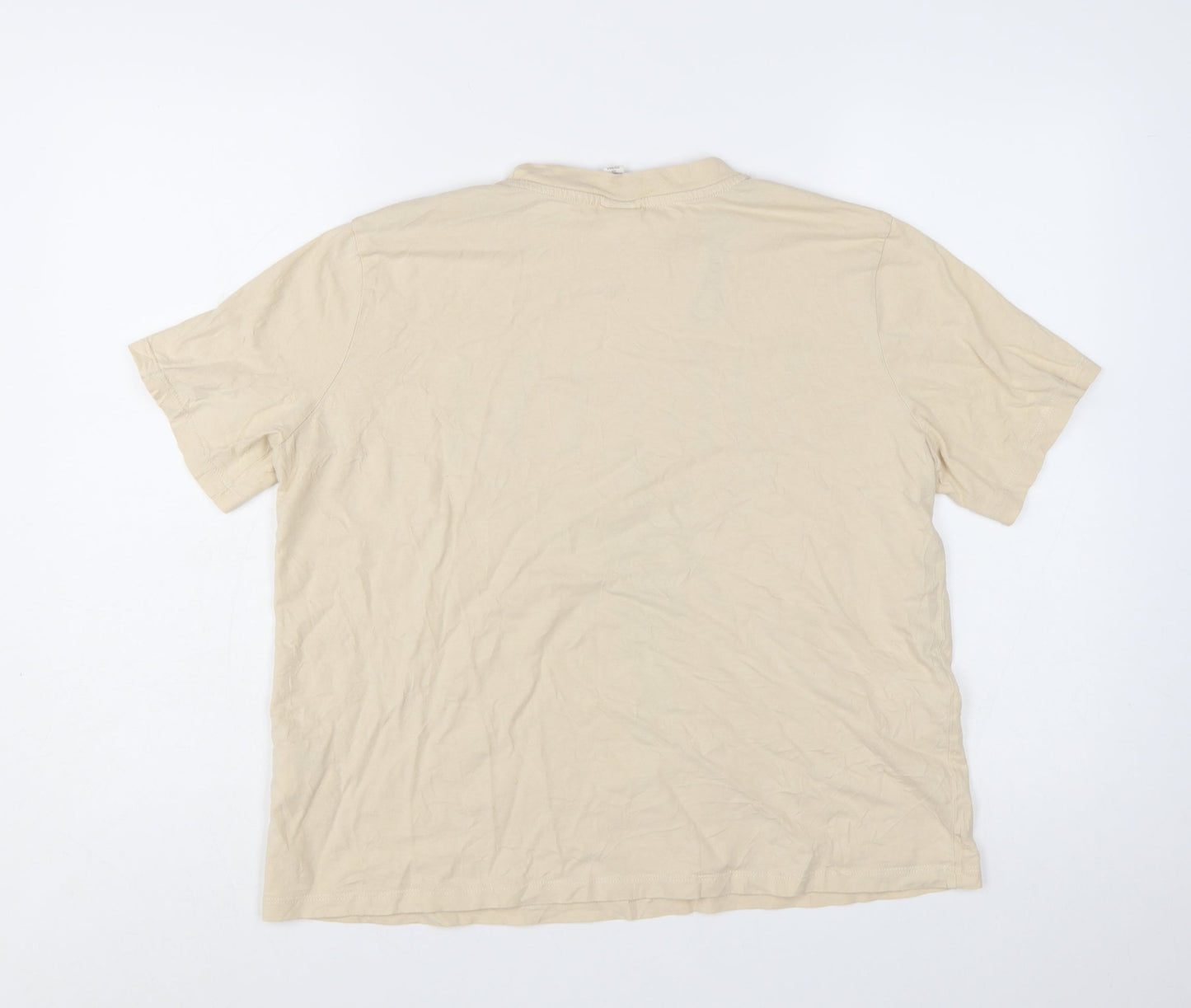 H&M Women's Beige Nirvana Graphic Short Sleeve Cotton T-Shirt L